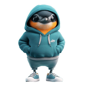 Cute Thrush Mascot Vinyl Car Decal Sticker – Waterproof & UV-Resistant 8"