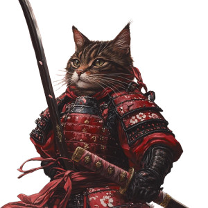 Samurai Cat V36 Vinyl Car Decal Sticker – Waterproof & UV-Resistant 8" Samurai Cat V36 Vinyl Car Decal Sticker – Waterproof & UV-Resistant 8"