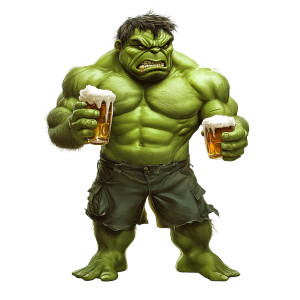 Grumpy Hulk Caricature Vinyl Car Decal Sticker – Waterproof & UV-Resistant 8"