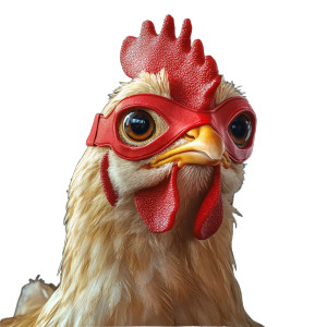 Smiling Superhero Chicken Vinyl Car Decal Sticker – Waterproof & UV-Resistant 8"