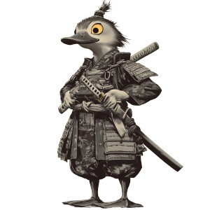 Samurai Duck Vinyl Car Decal Sticker – Waterproof & UV-Resistant 8" Samurai Duck Vinyl Car Decal Sticker – Waterproof & UV-Resistant 8"