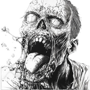 Zombie Horror Art Vinyl Car Decal Sticker – Waterproof & UV-Resistant 8"