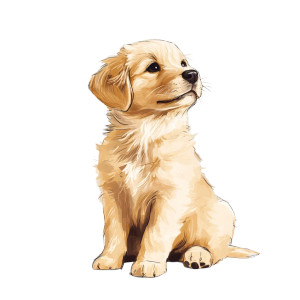 Happy Golden Puppy Vinyl Car Decal Sticker – Waterproof & UV-Resistant 8"