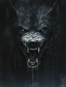 Evil Wolf Snarling Vinyl Car Decal Sticker – Waterproof & UV-Resistant 8"