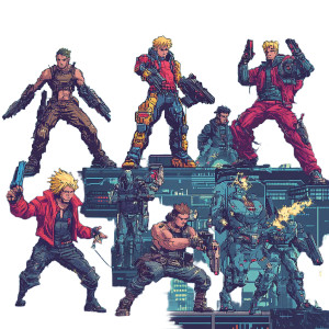 Cyberpunk 8Bit Sprites Vinyl Car Decal Sticker – Waterproof & UV-Resistant 8"