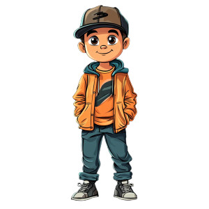 Cartoon Boy Portrait Vinyl Car Decal Sticker – Waterproof & UV-Resistant 8"