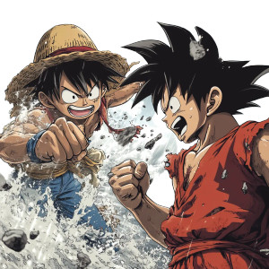 Goku Vs Luffy Vinyl Car Decal Sticker – Waterproof & UV-Resistant 8"