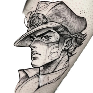 Jotaro Kujo Tattoo Vinyl Car Decal Sticker – Waterproof & UV-Resistant 8"
