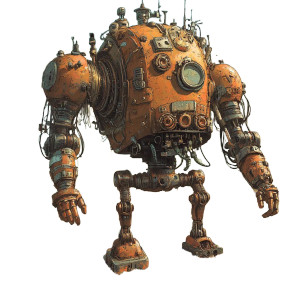 Rusting Robot Clown Vinyl Car Decal Sticker – Waterproof & UV-Resistant 8"