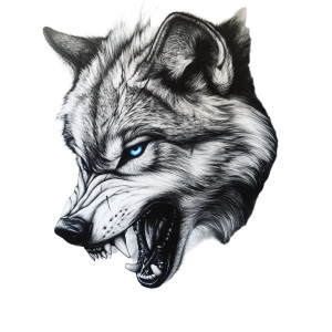 Growling Wolf V4 Vinyl Car Decal Sticker – Waterproof & UV-Resistant 8"