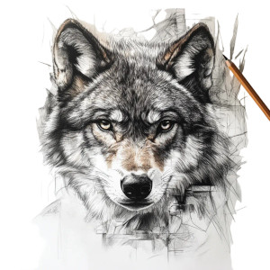 Pencil Wolf Vinyl Car Decal Sticker – Waterproof & UV-Resistant 8"