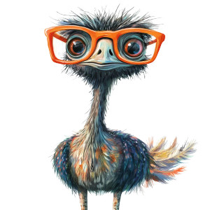 Cartoon Emu With Glasses Vinyl Car Decal Sticker – Waterproof & UV-Resistant 8"
