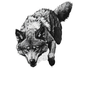 Pouncing Wolf Vinyl Car Decal Sticker – Waterproof & UV-Resistant 8"