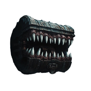 Monster Mimic Chest Vinyl Car Decal Sticker – Waterproof & UV-Resistant 8"