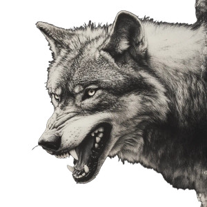 Aggressive Grey Wolf Vinyl Car Decal Sticker – Waterproof & UV-Resistant 8"