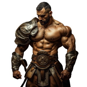 Muscular Gladiator Bodybuilder Vinyl Car Decal Sticker – Waterproof & UV-Resistant 8"