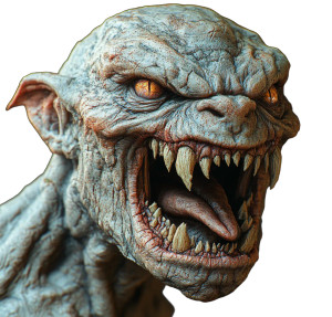 Gray Goblin Sculpt Vinyl Car Decal Sticker – Waterproof & UV-Resistant 8"