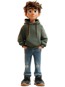 Pixar-Style Man Vinyl Car Decal Sticker – Waterproof & UV-Resistant 8"