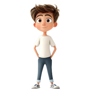 Thin Boy Cartoon Vinyl Car Decal Sticker – Waterproof & UV-Resistant 8"