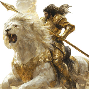 Knight On Lion Vinyl Car Decal Sticker – Waterproof & UV-Resistant 8"