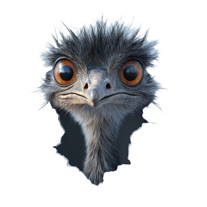 Angry Emu Peeking Vinyl Car Decal Sticker – Waterproof & UV-Resistant 8"
