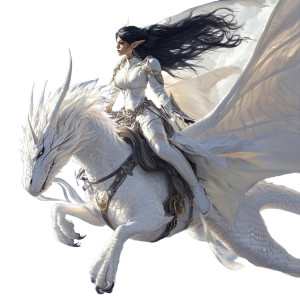 Fae Dragon Rider Vinyl Car Decal Sticker – Waterproof & UV-Resistant 8"