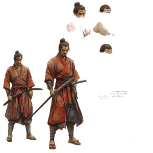 Noble Samurai Poses Vinyl Car Decal Sticker – Waterproof & UV-Resistant 8"