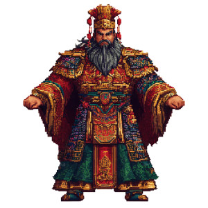 Ancient Pixel Emperor Vinyl Car Decal Sticker – Waterproof & UV-Resistant 8"