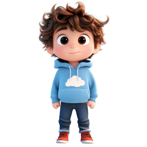 Curious Cartoon Boy Vinyl Car Decal Sticker – Waterproof & UV-Resistant 8"