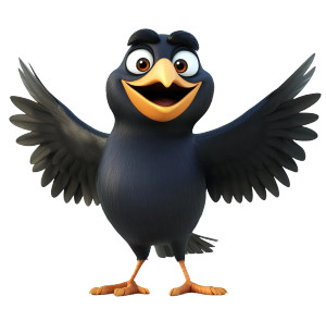 Cheerful Cartoon Crow Vinyl Car Decal Sticker – Waterproof & UV-Resistant 8" Cheerful Cartoon Crow Vinyl Car Decal Sticker – Waterproof & UV-Resistant 8"