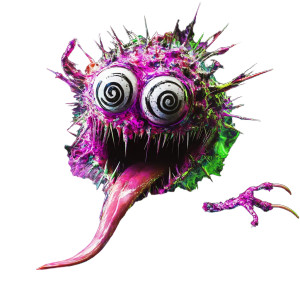 Spikey Neon Monster Vinyl Car Decal Sticker – Waterproof & UV-Resistant 8"