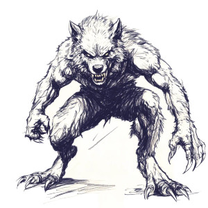 Aggressive Werewolf Sketch Vinyl Car Decal Sticker – Waterproof & UV-Resistant 8"