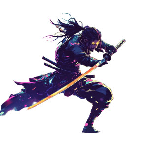 Cyber Samurai Warrior Vinyl Car Decal Sticker – Waterproof & UV-Resistant 8"