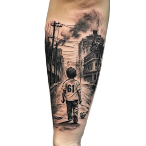 Nostalgic Tattoo Scene Vinyl Car Decal Sticker – Waterproof & UV-Resistant 8"