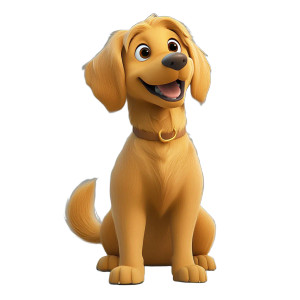 Golden Retriever Disney Vinyl Car Decal Sticker – Waterproof & UV-Resistant 8"