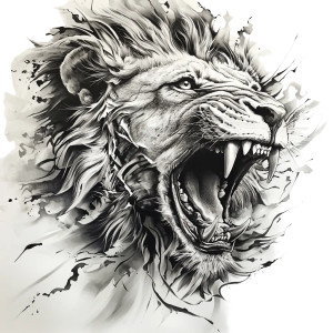 Roaring Lion Tattoo V2 Vinyl Car Decal Sticker – Waterproof & UV-Resistant 8"