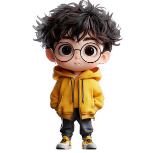 Chibi Boy Render Vinyl Car Decal Sticker – Waterproof & UV-Resistant 8"