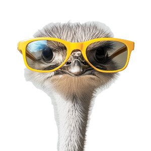 Ostrich In Sunglasses Vinyl Car Decal Sticker – Waterproof & UV-Resistant 8"