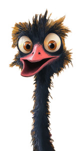 Cartoon Ostrich Art Vinyl Car Decal Sticker – Waterproof & UV-Resistant 8"