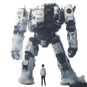 Teenage Pilot Mech Vinyl Car Decal Sticker – Waterproof & UV-Resistant 8"