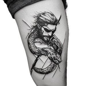 Solid Snake Tattoo Vinyl Car Decal Sticker – Waterproof & UV-Resistant 8"