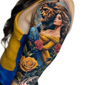 Disney Tattoo Sleeve Vinyl Car Decal Sticker – Waterproof & UV-Resistant 8"