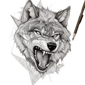 Geometric Growling Wolf Vinyl Car Decal Sticker – Waterproof & UV-Resistant 8" Geometric Growling Wolf Vinyl Car Decal Sticker – Waterproof & UV-Resistant 8"