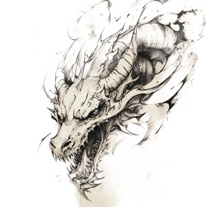 Dragon Head Ink Vinyl Car Decal Sticker – Waterproof & UV-Resistant 8"