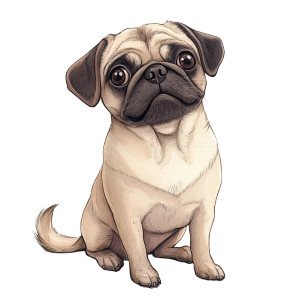 Cartoon Pug Vinyl Car Decal Sticker – Waterproof & UV-Resistant 8" Cartoon Pug Vinyl Car Decal Sticker – Waterproof & UV-Resistant 8"