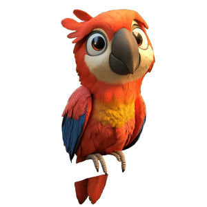 Friendly 3D Parrot Vinyl Car Decal Sticker – Waterproof & UV-Resistant 8"