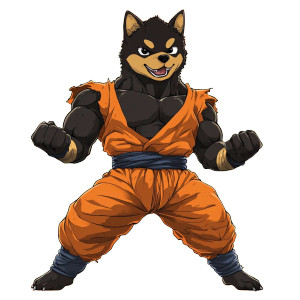 Saiyan Shiba Inu Vinyl Car Decal Sticker – Waterproof & UV-Resistant 8"