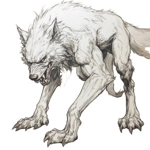 White Werewolf Drawing Vinyl Car Decal Sticker – Waterproof & UV-Resistant 8"