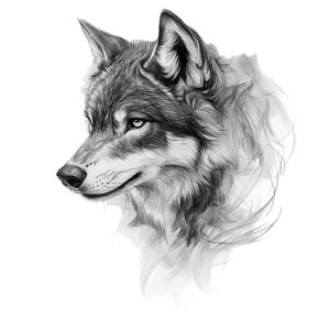 Wolf Head Anatomy Vinyl Car Decal Sticker – Waterproof & UV-Resistant 8"
