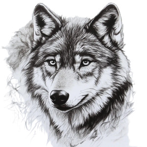 Wolf Drawing Vinyl Car Decal Sticker – Waterproof & UV-Resistant 8"